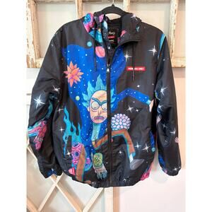 Members Only x Rick & Morty black windbreaker jacket size medium